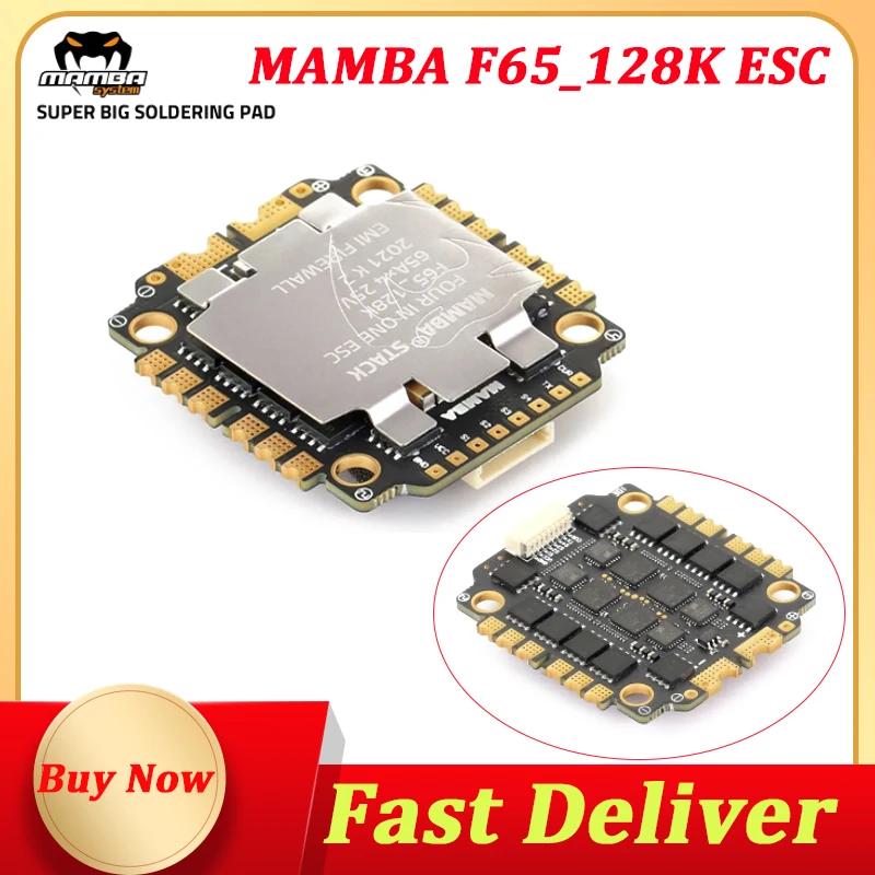 

DIATONE MAMBA F65_128K BLHeli_32 4IN1 ESC 65A 3-6S Dshot300/600/1200 Electronic Speed Controller 30mm/M3 for FPV Racing Drone