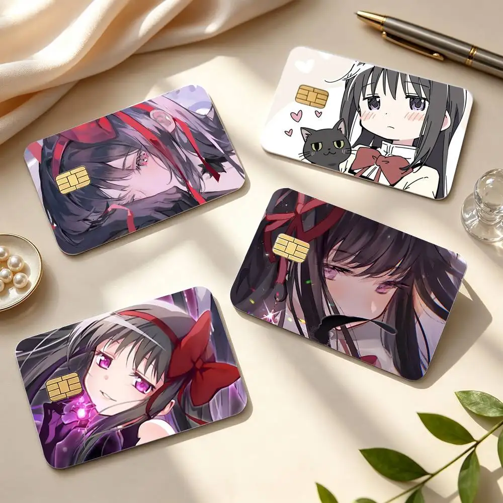 Homura Akemi  HD Waterproof Credit Card Stickers Silicone Decals For Chip Game Cards Gift