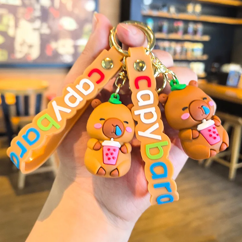 

14th Generation Couple Duck and Capybara Keychain Doll Machine Cute Piggy Christmas Gift Y2k Fashion Toys Anime Cartoon