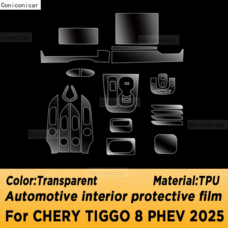 

For CHERY TIGGO 8 PHEV 2025 Panel Dashboard Navigation Automotive Interior Protective Film TPU Anti-Scratch Accessories