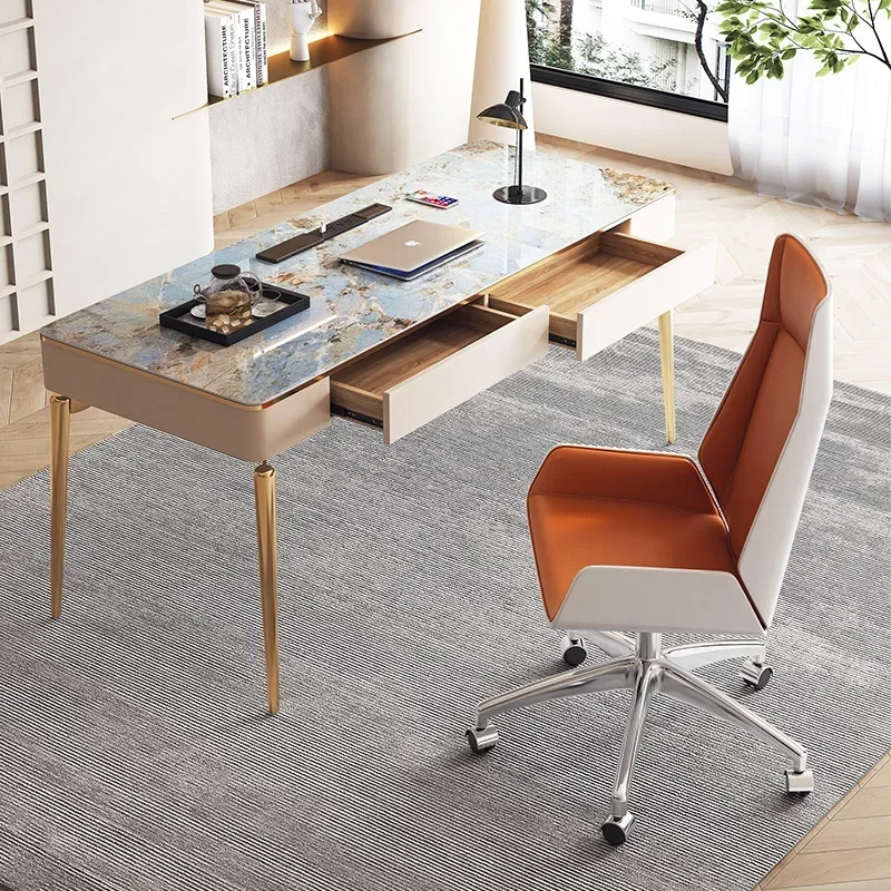 Desks Office Computer Modern Designer Smooth L Shaped Workshop Office Table Cabinet Bureau Furniture