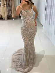 MYMB Exclusive Arabic Cape Sleeves Mermaid Formal Occasion Dress for Women Party Luxury Beaded Tassel 2 Pieces Set Evening Gowns