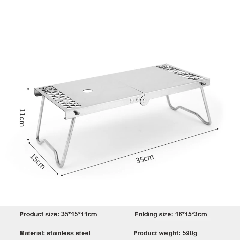 Camping Hiking Table Anti-skid Stainless Steel Mini Table Outdoor Picnic Portable Foldable BBQ Table for Family