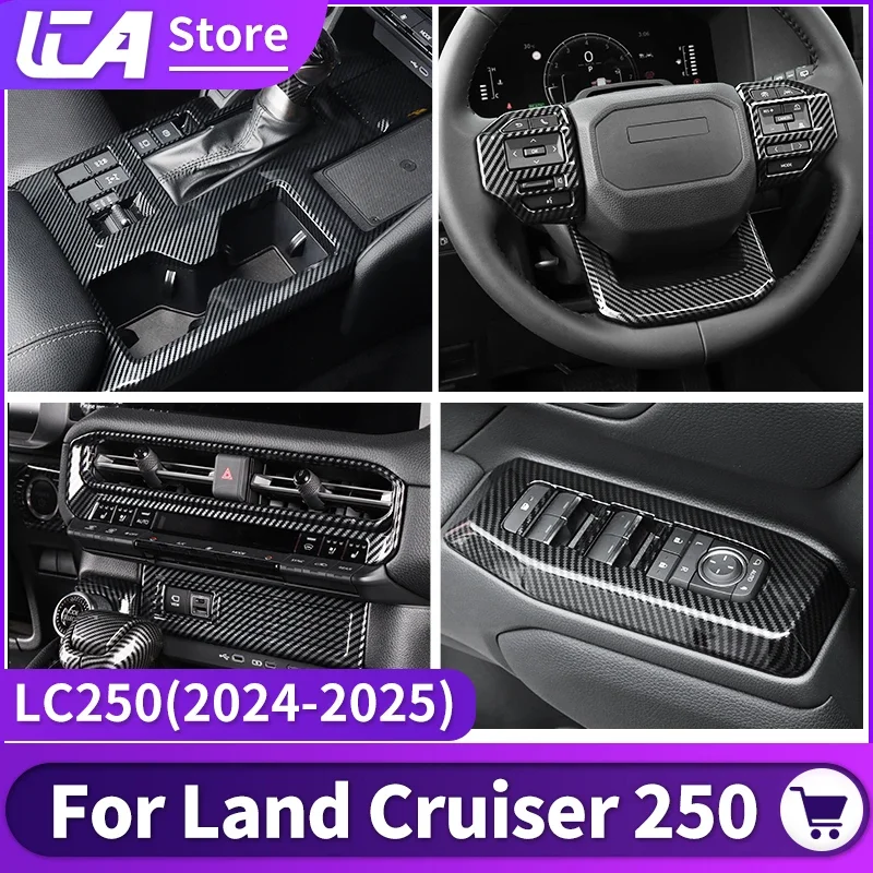 

For Toyota 2024 2025 Land Cruiser Prado 250 LC250 1958 Carbon Fiber Interior Accessories Upgrade Decoration Protection Kit ABS