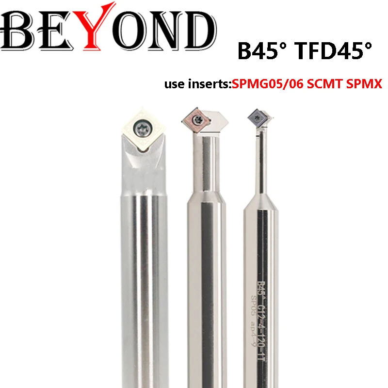 

OYYU 45 Degree Chamfering Cutter B45 TFD45 C16-16-110 C12 Indexable End Mill Lathe Milling Knife CNC Holder Insert SCMT09 SPMG06