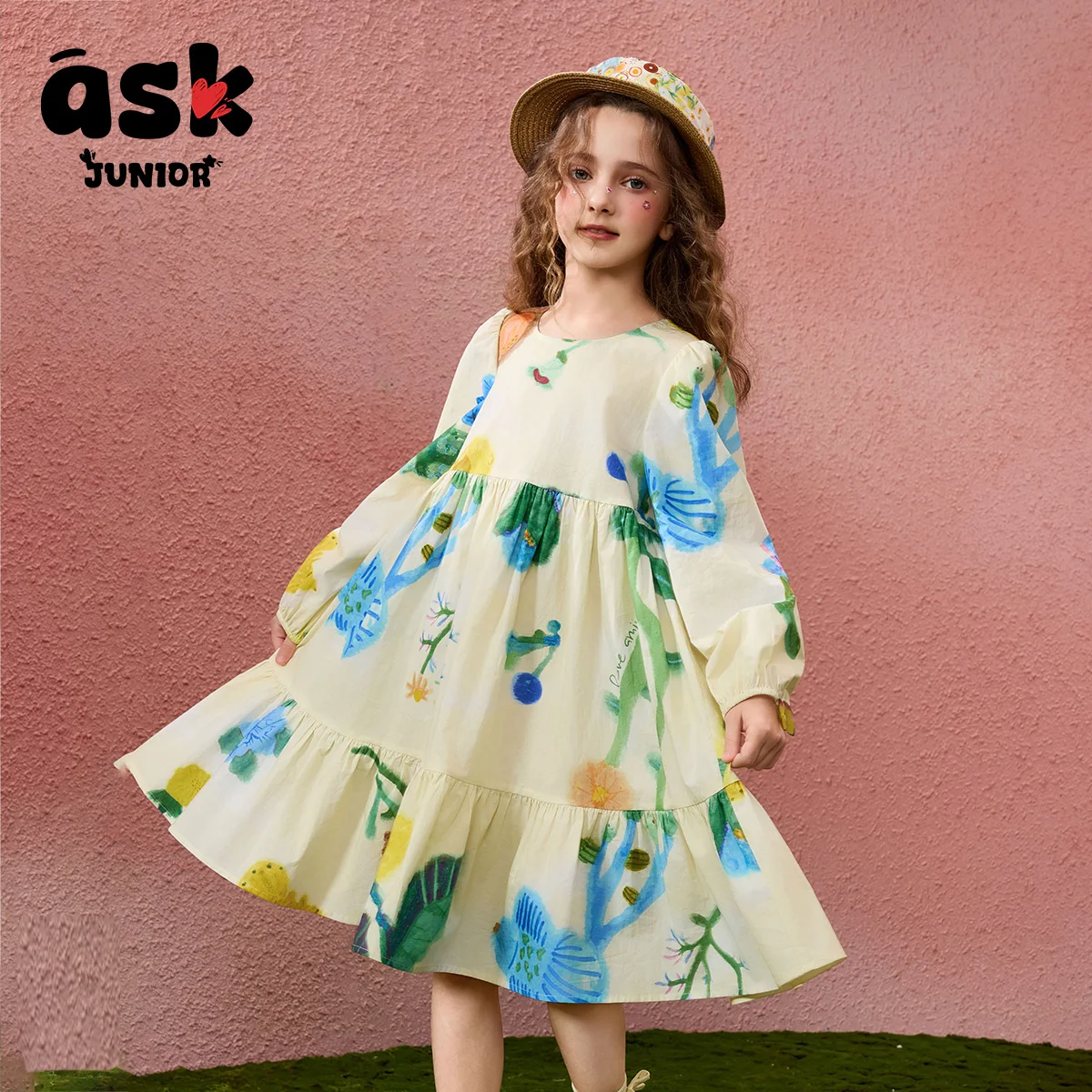 اسأل الفتيات الصغار الربيع منتصف وكبار السن زهرة التباين اللباس عارضة #1