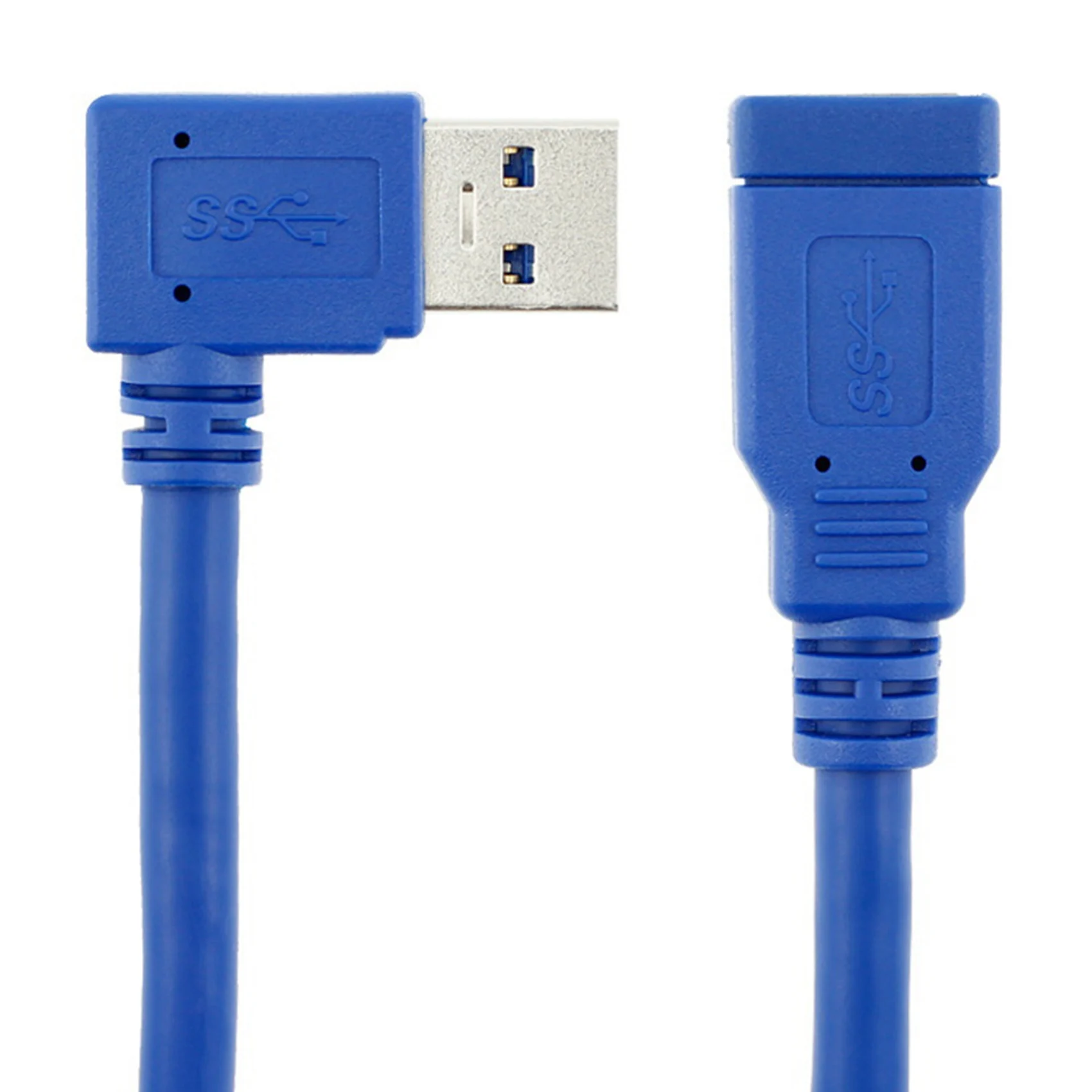 USB 3. Câble d'extension coudé droit USB90, câble de données résistant, câble de connexion USB, mâle à femelle, câble adaptateur, 0.3m, 0