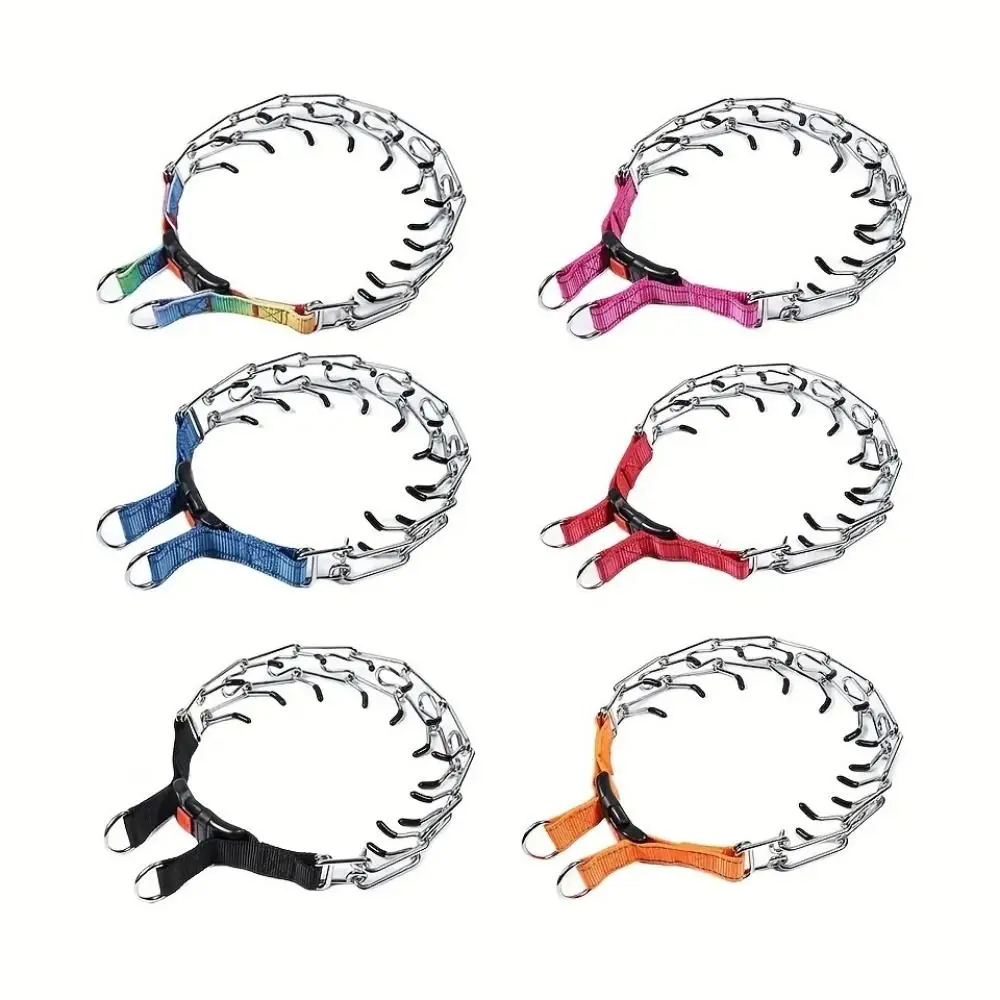 Adjustable Prong Pinch Training Collar Stainless Steel Comfort Rubber Tips Correction Pinch Collar No Pull Durable