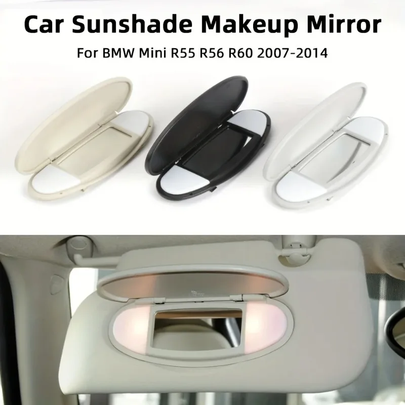 For BMW Mini R50 R55 R56 2007-2014 Car Front Sun Visor Sunshade Makeup Mirror Mini Sunshade Plastic Cover 51167361833