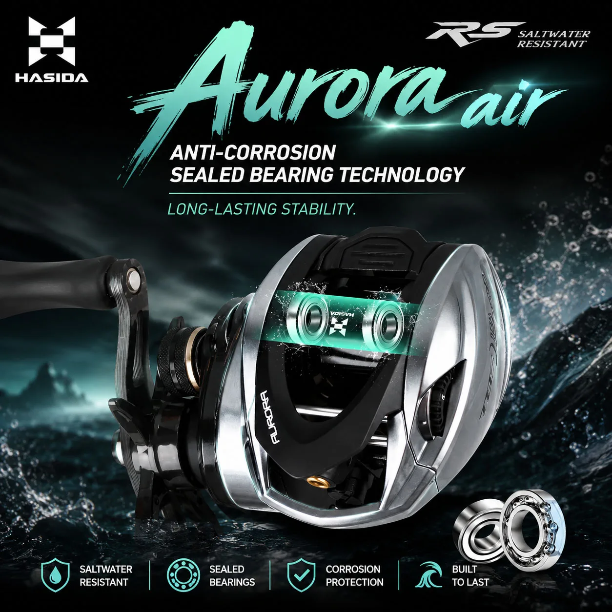 Carrete de Baitcasting Histar Aurora AIR BFS, Sistema Bait Finesse, Señuelo Ligero AT7, Bobina de Aluminio, 115G UL, Frenado Magnético Dinámico 3D