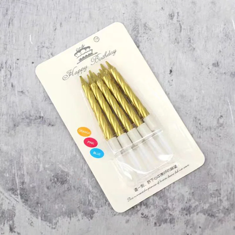 Birthday candle gold-plated process color thread small candle cake shop birthday party cake birthday candle