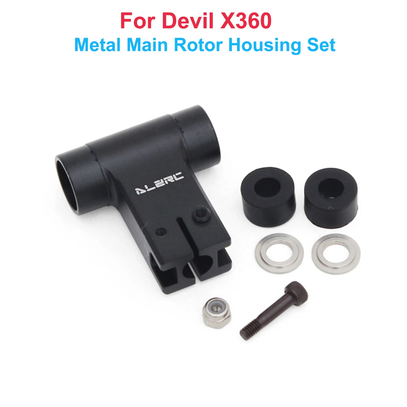 ALZRC - Devil X360 Metal Main Rotor Housing Set + ALZRC - Devil X360 Main Gear Case + ALZRC - Devil X360 Metal Bell Crank Lever