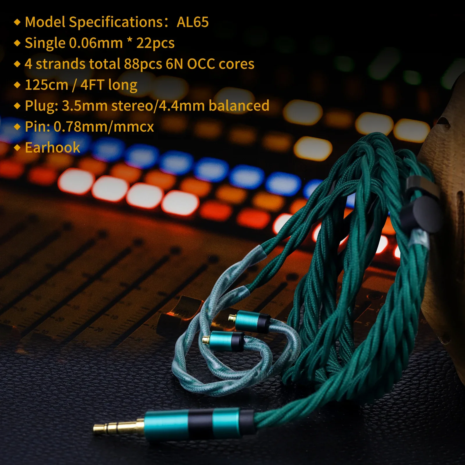 

OKCSC 3.5mm/4.4mm Upgrade Cable 0.78mm 2-pin Earphone Balanced Cable for QDC WHITE TIGER SUPERIORE/FIIO FH1s JH3/Final A3000