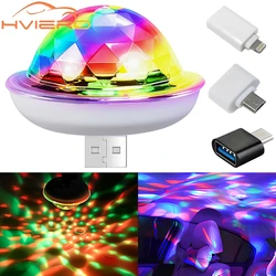 1pcs USB Dj Lantern Led Bar Night Light LED RGB Discos Stageing Projector Welcome Micro Crystal Ball Sound Party Atmosphere Lamp