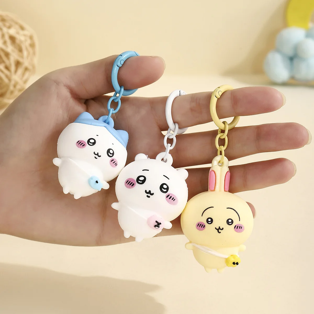 

Kawaii Chiikawa PVC 3D Figure Keychain Cute Usagi Hachiware Ushachi Cartoon Pendant Bag Charm & Key Ring Perfect Gift