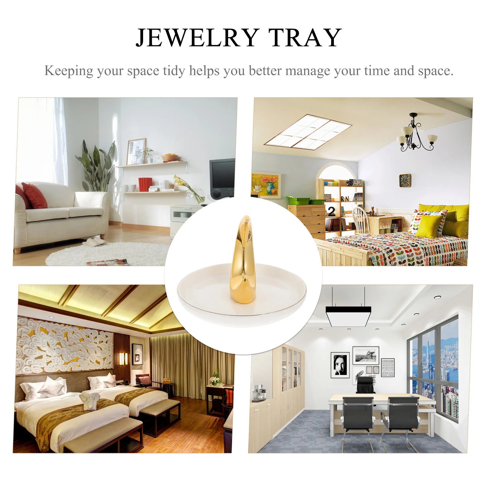 

Ceramic Jewelry Tray Moon Design Exquisite Organizer for Cosmetics Lipstick Perfume Home Desk Tidy Plate Moon Shape Stands