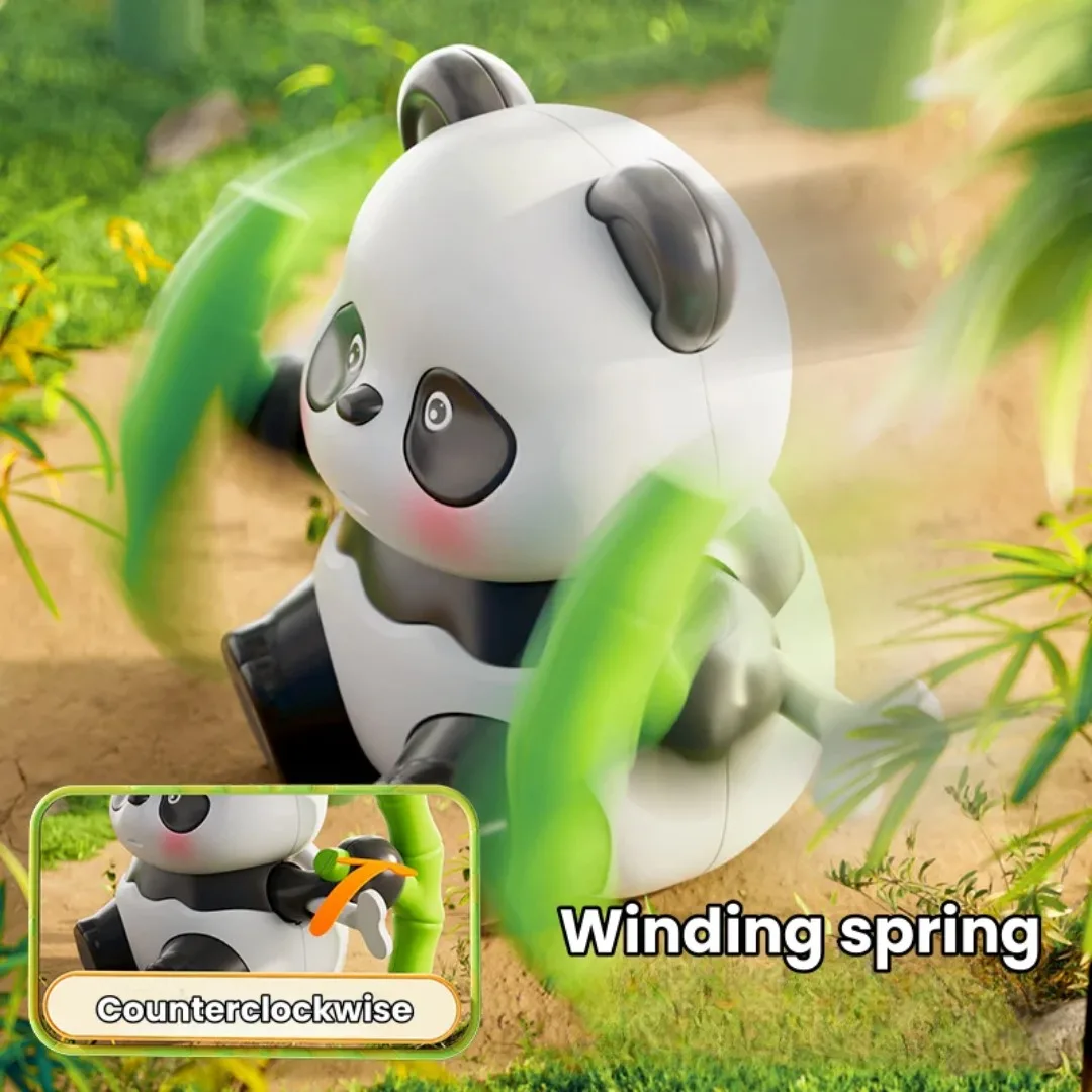 1 szt. Nakręcana Zabawka Panda dla Dzieci, Urocza Panda Mechaniczna, Nakręcana Ręka Obrotowa w Przód, Figurki Panda do Nakręcania, Zabawki dla Dzieci, Prezent dla Dzieci