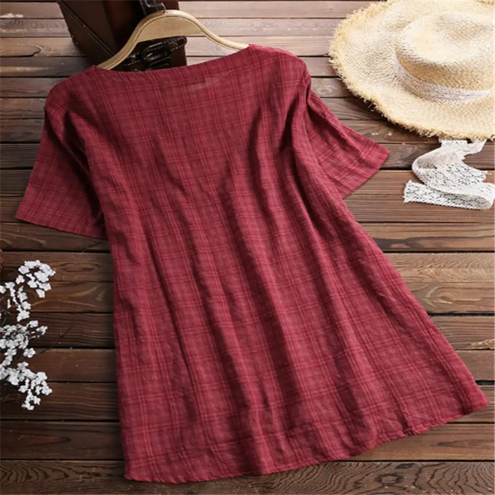 Vielseitige Damen Tops stilvolle Damen Sommer Tops Kollektion kurz ärmel ige Loose Fit T-Shirt mit Knöpfen Ausschnitt für eine