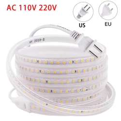 Oświetlenie LED pod szafką 220 V UE/110 V wtyczka amerykańska Super jasne 120 diod LED/M wodoodporne do szafy kuchennej szafa podświetlenie szafki