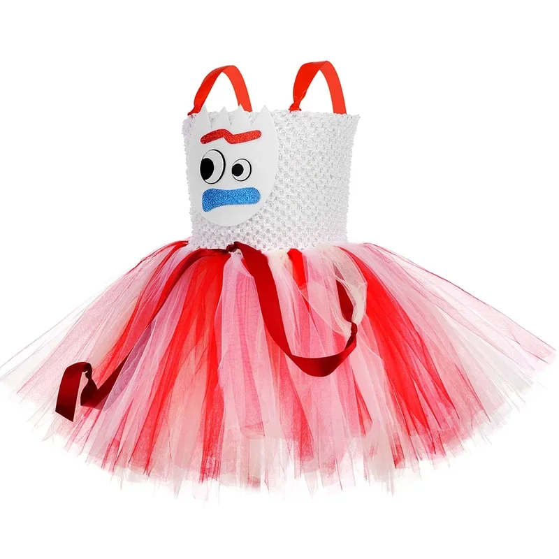 Toy Forky Inspired Tutu Dress for Girls Birthday Party Princess Dress Girls Halloween Cosplay Costume for Kids Fancy Dress Up