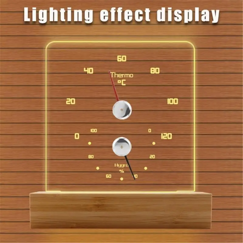 M7DA Sauna Room Thermometers Hygrometer with LED Light Waterproof Wall Mounted Celsius Temperature Humidity Measurement Meter