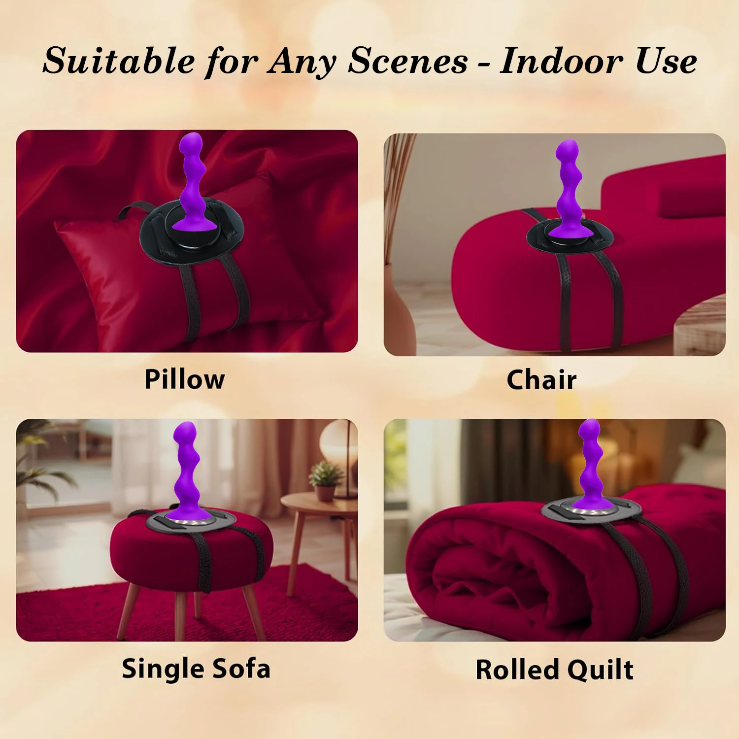 Dildo Cushion Suction Cup Mount Sex Saddle Adjustable Strong Suction Strap On Harness Dido Holder for Chair Swing Sofa Platform image 3