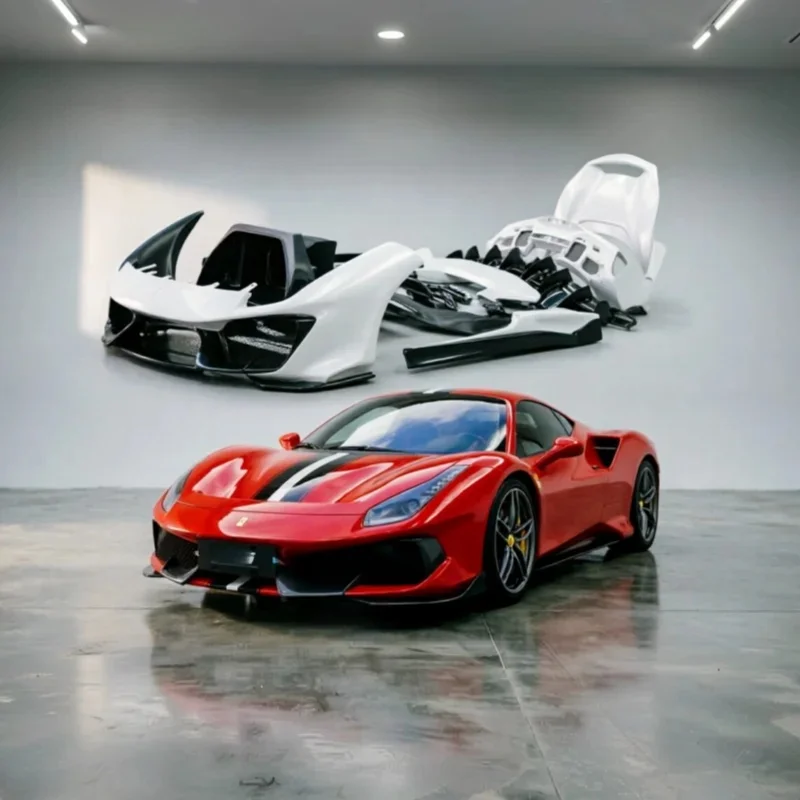 High Quality Custom Carbon Fiber Body Kit Fit For 488 Upgrade To 488 Pista Style Full Exterior Conversion Tuning Parts