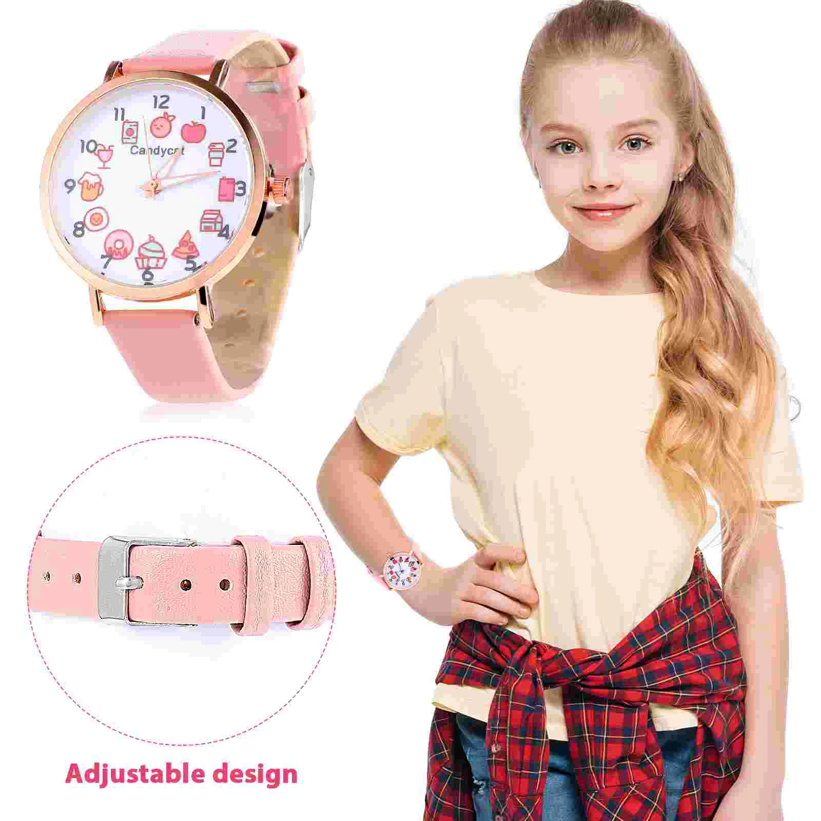 Reloj con esfera de frutas, relojes para niños para niñas de 5 a 7 años, regalos para niños pequeños, regalos, máquinas de tiempo, cuarzo de dibujos animados