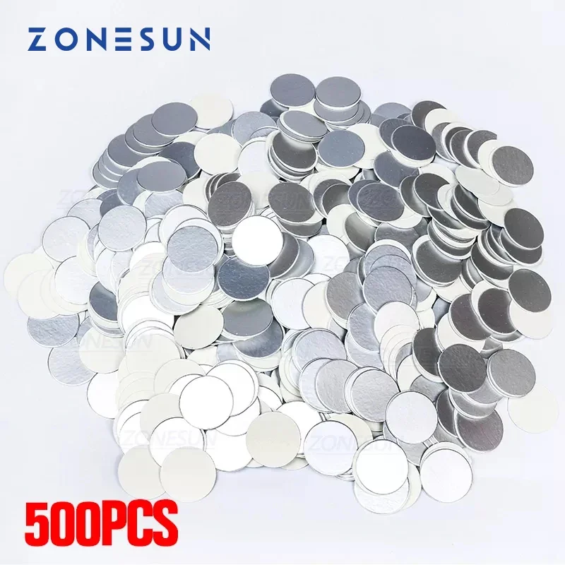 

ZONESUN Induction Sealing Customized Size Plastic Laminated Aluminum Foil Lid Liners 500pcs for PP PET PVC PS ABS Glass Bottles