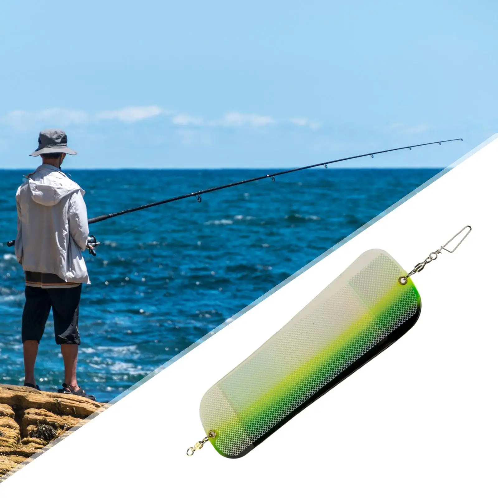 Fishing Flasher Board Deep Sea Lure Reflective Fishing Tool Double Sided Sticker for Saltwater Fishing Accessory