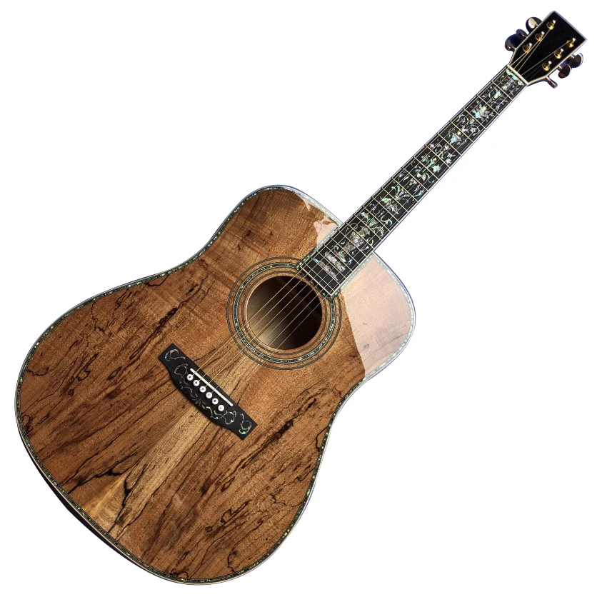 

The D-shaped sturdy upper and lower bones and saddle shape of the new map text wooden guitar,including Hardcase G