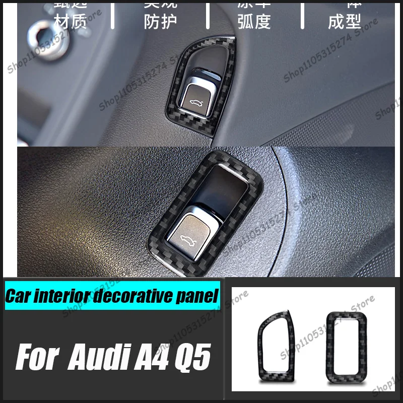 Suitable for Audi A4LA5Q5 Interior Modification Real Carbon Fiber Trunk Decorative Stickers Auto Accessories