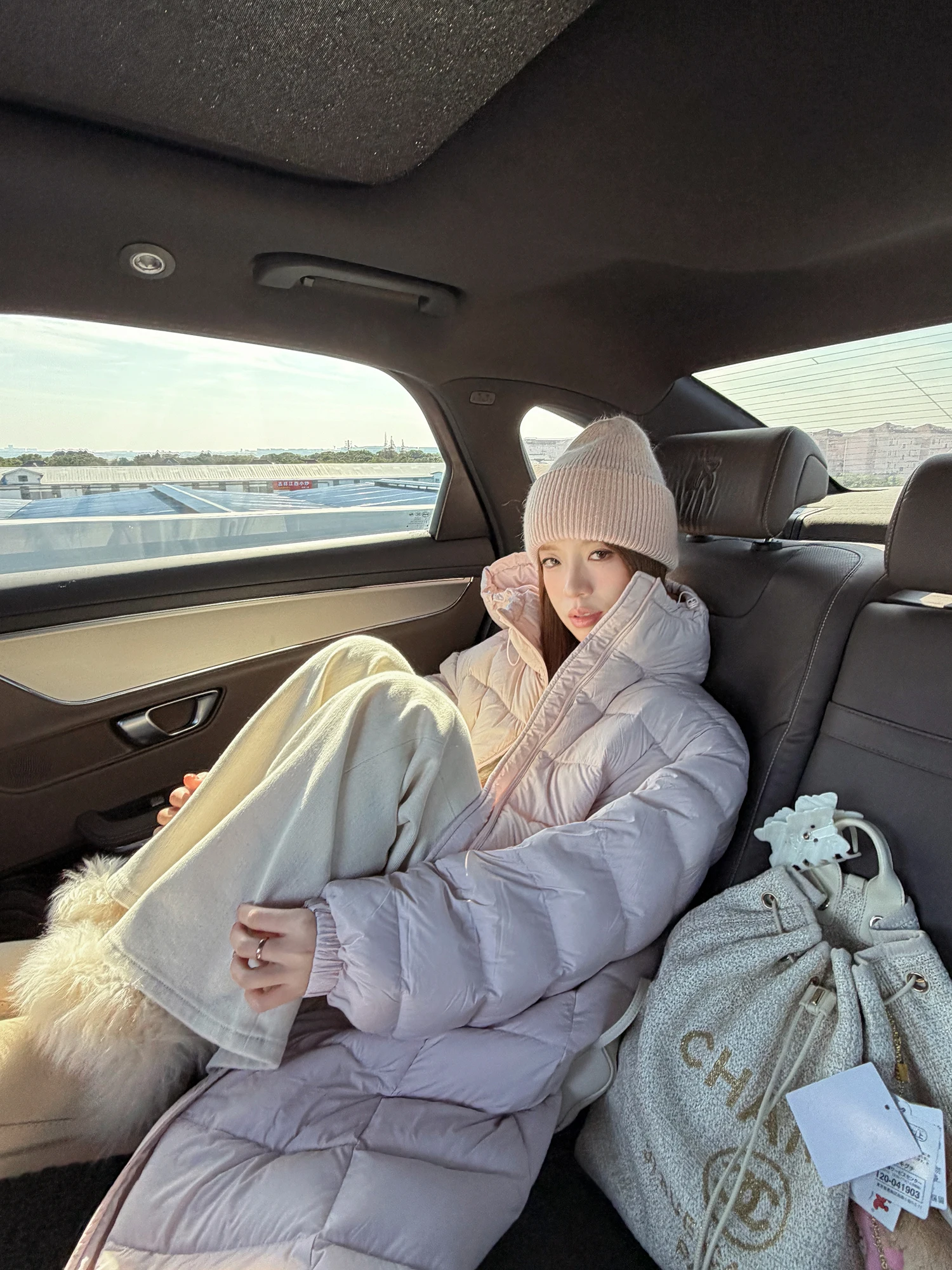 

HSTUDIO Travel down Comforter 90 White Du down Hooded Mid-Length Women's Jaet Winter Coat Warm Thiened Long Sve