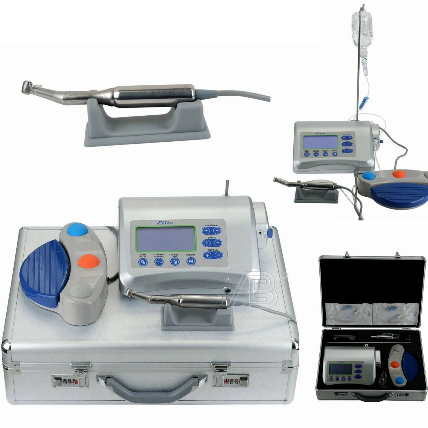 Professional Aobol AI-ZZ2 Dentl Implat Motor with 20:1 Low-Speed Contra Angle Handpiece 210W Electric