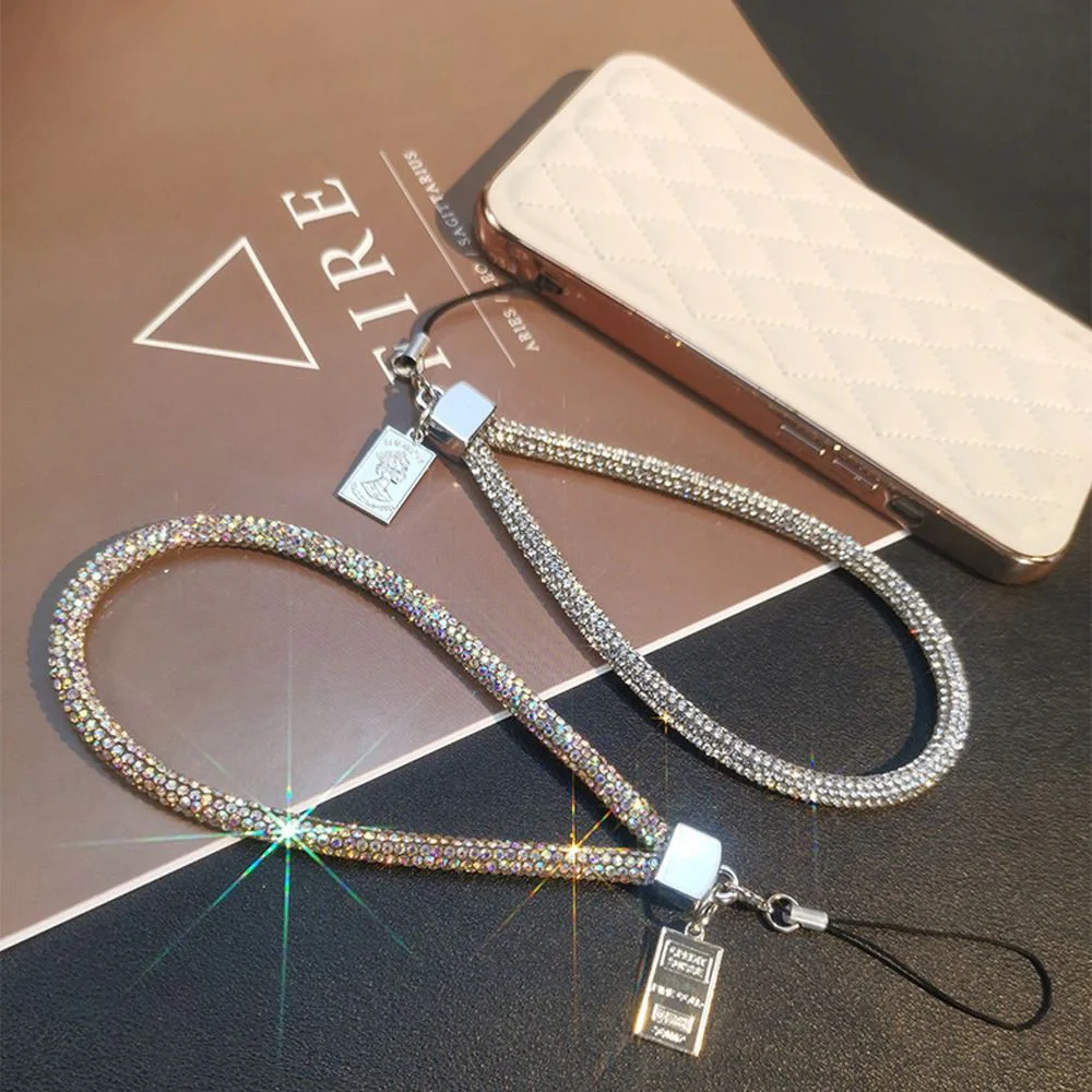 Fashion Phone Lanyard Phone Diamond Crystal Wrist Straps Keychain Neck Hanging Anti-lost Rope Glitter Rhinestone Chain Straps