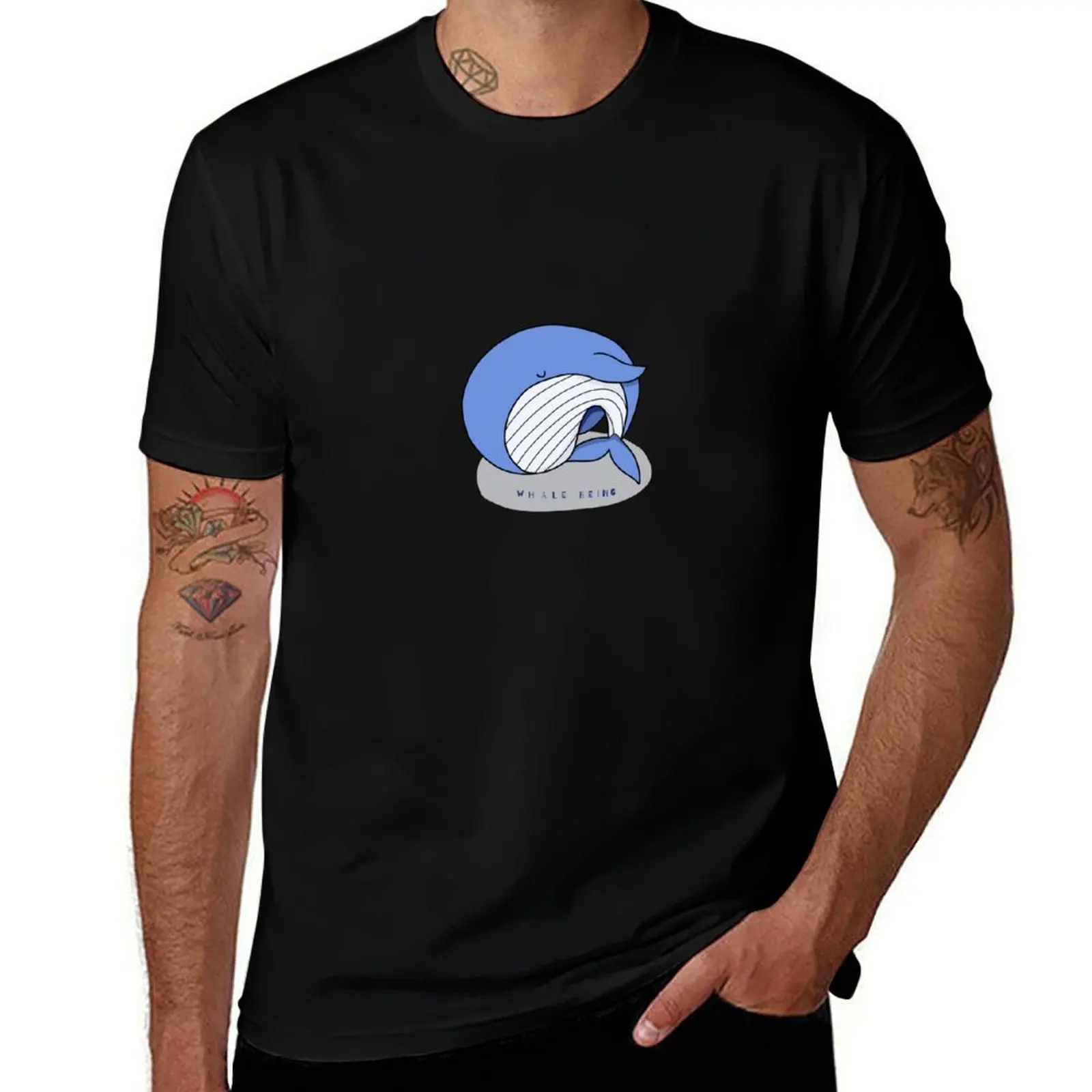 

The Blue Whale T-Shirt topping cotton man t-shirts hippie clothes Funny t-shirt mens designer t shirt
