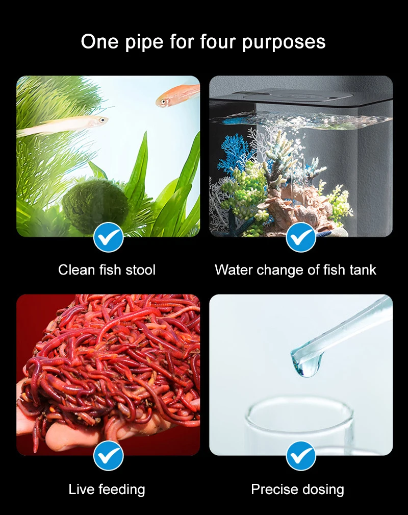 Aquarium Siphon verlängern Pipetten Aquarium Staubsauger einfaches Reinigungswerkzeug für Aquarium Wasserwechsler 29 cm 54 cm 30 ml 50 ml – Detail 2