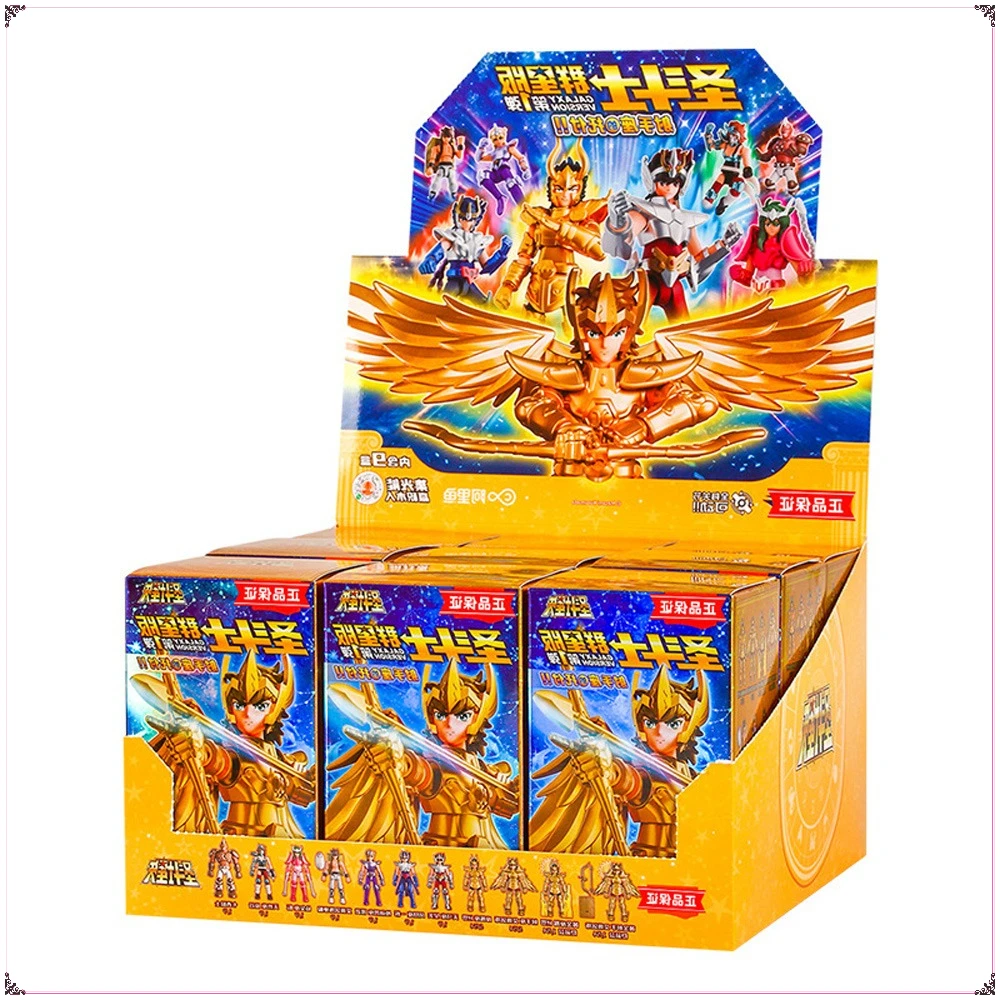 

Genuine Saint Seiya Animation Peripheral Action Figures Star Edition Gold Cloth Aiolos Shura Ikki Shun Movable Model Toy Gifts