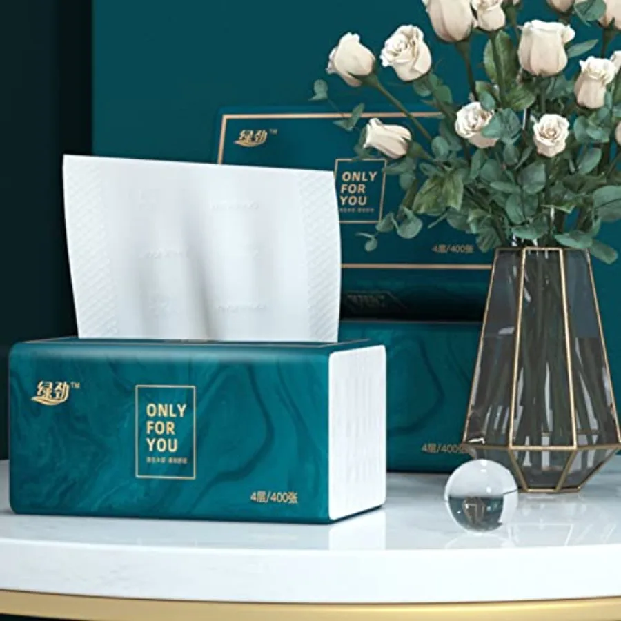 8パック使い捨てフェイシャルティッシュトイレットペーパー、天然木材パルプ繊維素材を使用し、柔らかさと強度を実現、毎日の使用に最適