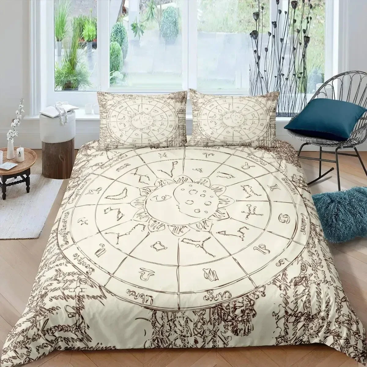 

Constellation Duvet Cover Set Golden Pattern Comforter Cover Zodiac Signs Starry Sky Animal Queen Size Quilt Cover For Boy Men