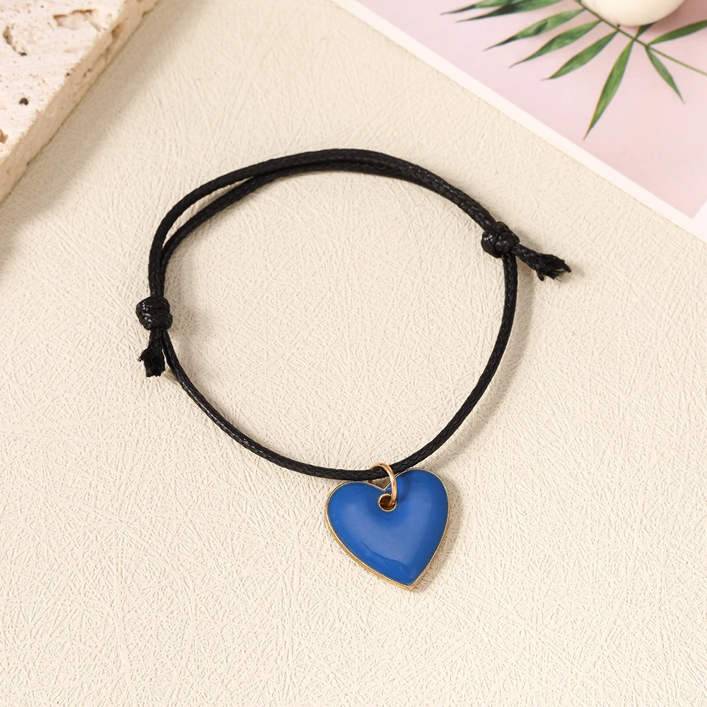 Aihua Niedliches Handgefertigtes Liebesherz-Armband Schwarzes Seil Verstellbares Handarmband für Mädchen Frauen Buntes Herz-Schmuck Geschenke – Detail 9