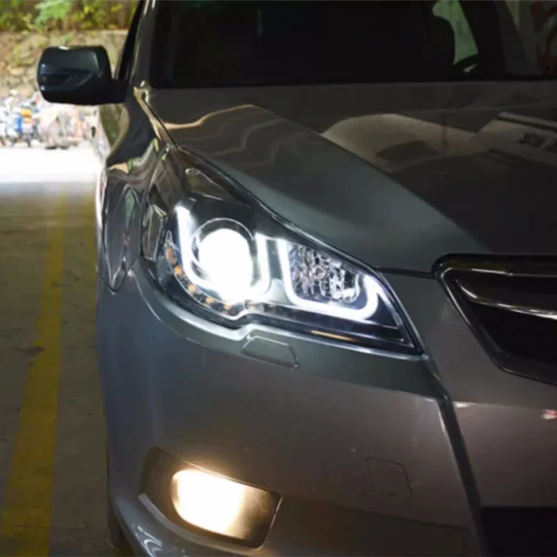 Pair LED Headlight For Subaru Outback Legacy Wagon 10-17 modified Lens Turn Signal Assembly Car Accessories