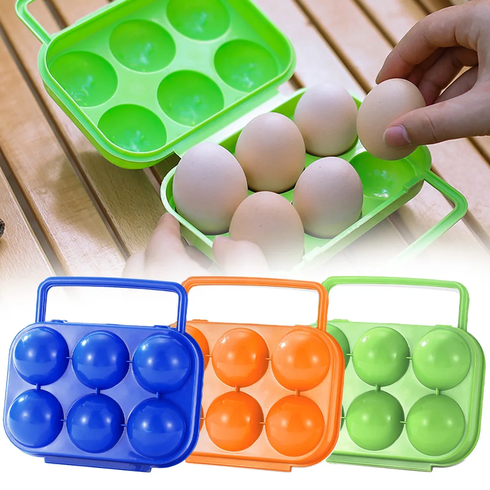 Nueva bandeja para huevos de alta calidad, caja de almacenamiento para acampar al aire libre, Picnic, soporte portátil de plástico de 15,5x14,6x7cm