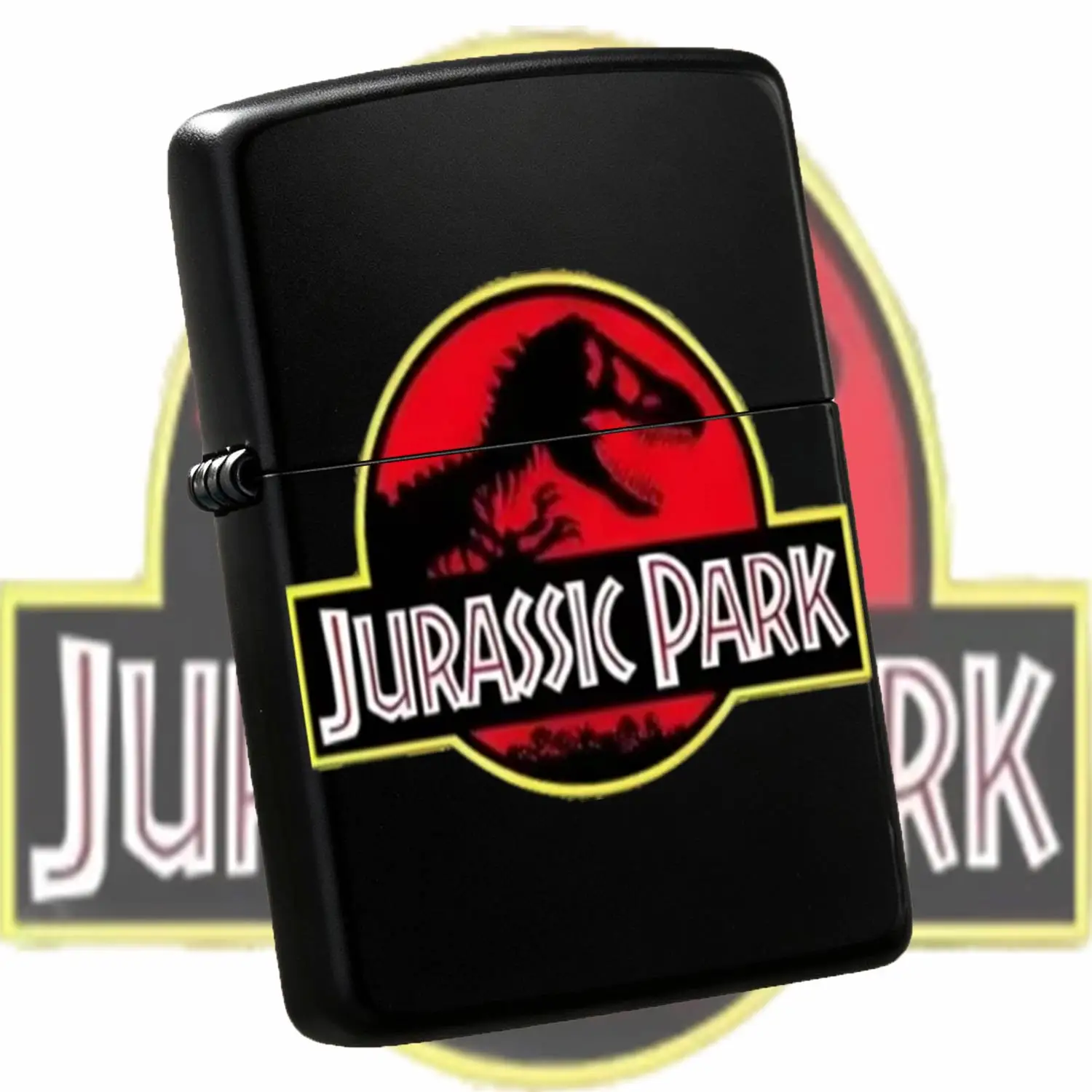 Classicthemed Portable Lighter, Trendy Dinosaur Silhouette Print Design, Suitable For Daily Scenarios, Home Outdoor Travel Use, Practical High-Value Daily Tool, Ideal Gift For Movie Fans A Humorous And Interesting Lighter