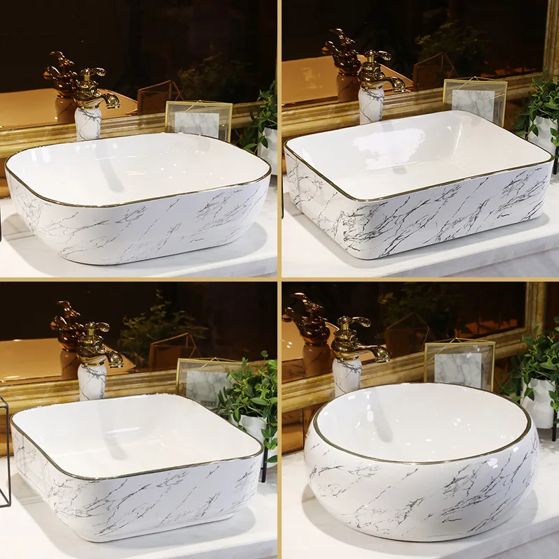 Table Basin Wash Basin Household Washbasin Ceramic Art Inter-Platform Basin Balcony Bathroom Wash Basin