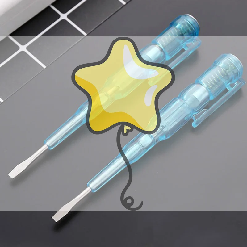100-500 فولت كاشف جهد Electroprobe الكهربائية تنبيه تستر فولت اقلام الفحص مقبض بلاستيكي مفك أدوات الكهرباء المنزلية #1
