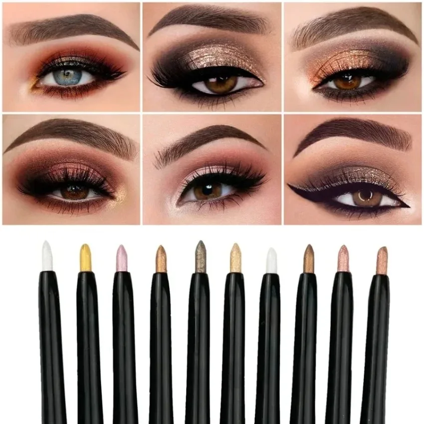 

10 цветов на заказ, жемчужный карандаш для теней для век, долговечный, высокопигментированный, водостойкий, легко наносится, инструменты для макияжа глаз, оптом