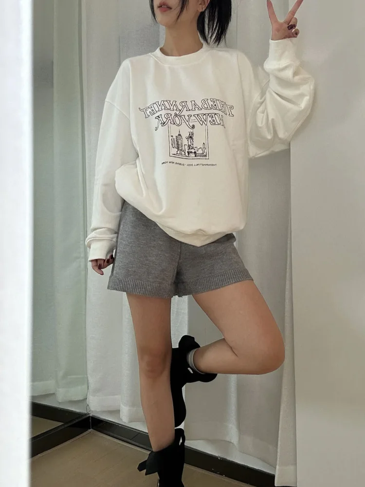 Pantalones informales coreanos Sle de cintura alta y pierna recta de punto para mujer, temporada de primavera y otoño, Color para ir al trabajo