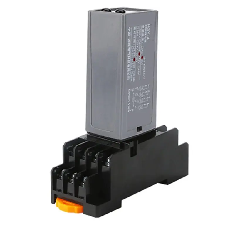 AWAH Dual Timer Function H3Y-4 Liquid Crystal Time Relay AC 220V With Base Small Digital Display Cycle Time Control Delay Functi