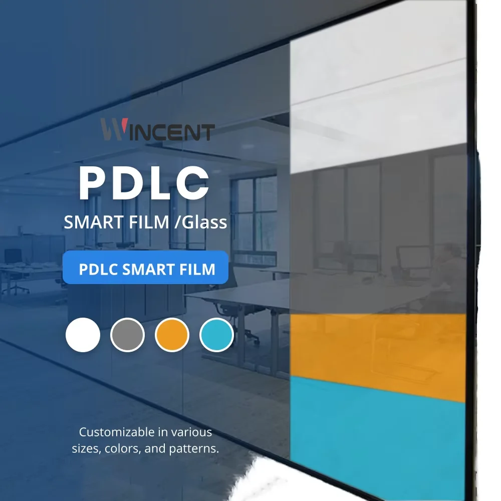 

Wincent Building Window PDLC Стеклянная пленка толщиной 0,4 мм Непрозрачный не самоклеящийся декоративный фильтр конфиденциальности Переключаемый пульт дистанционного управления